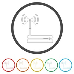 Router icon, Modem router, 6 Colors Included