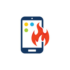 Burn Mobile Phone Logo Icon Design
