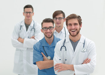 Fototapeta premium group of successful doctors .isolated on white