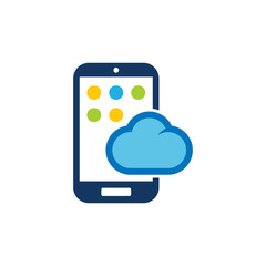 Cloud Mobile Phone Logo Icon Design