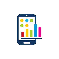 Graph Mobile Phone Logo Icon Design