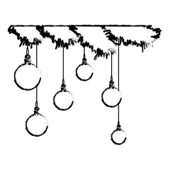 garlands and balls christmas decoration