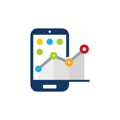 Stats Mobile Phone Logo Icon Design