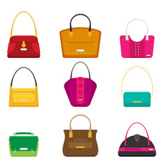 Fashion Bags set. Isolated vector illustration. Flat design