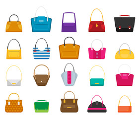 Fashion Bags set. Isolated vector illustration. Flat design