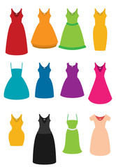 Flat vector set of dress