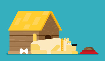 Doghouse flat vector