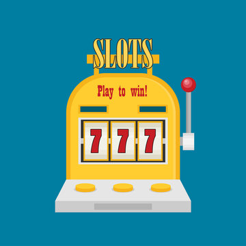 Slot machine in Flat style. vector illustration