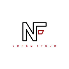 nf alphabet letter art theme logo logotype