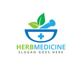 herbal pharmacy medical treatment medicine clinic vector logo design