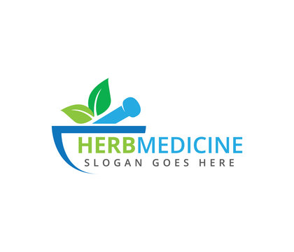 herbal pharmacy medical treatment medicine clinic vector logo design