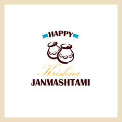 Happy Krishna Janmashtami Badge