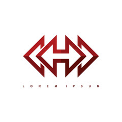 alphabet letter h logo logotype template
