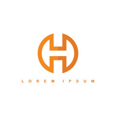 alphabet letter h logo logotype template