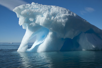 Brown Bluff Antarctica, blue ice of melting iceberg