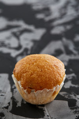 Tasty almond cookies arranged in the shape of fan on white background, close-up, selective focus