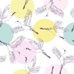 crane, pattern, vector, illustration