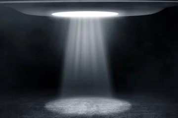 Door stickers UFO Ufo flying at night