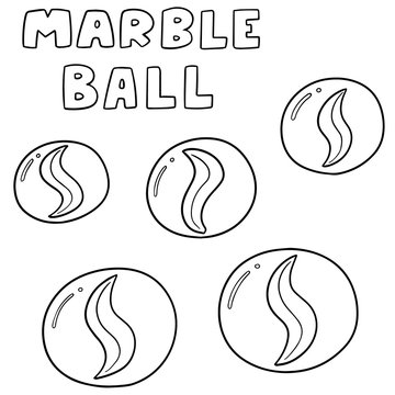 vector set of marble ball