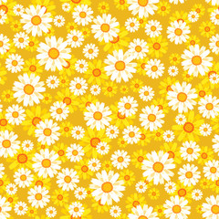 Lovely floral seamless pattern vector illustration with yellow and white flowers