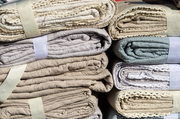 winter blankets of different colors