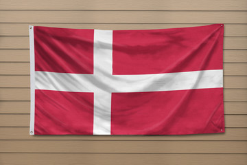 Denmark Flag hanging on a wall