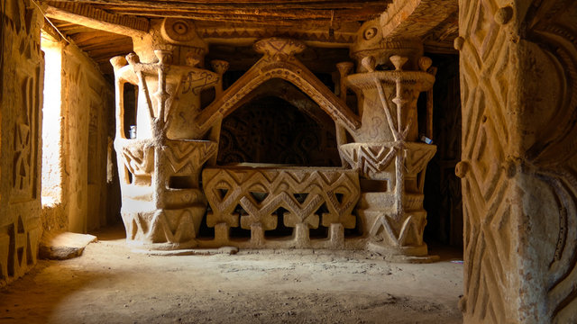 Interior view to traditional old bakery in Agadez, Niger