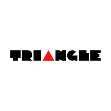 Logotipo TRIANGLE con letras anchas en rojo y negro