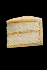 piece of appetizing dessert with vanilla cream