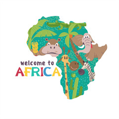African cartoon animals.
