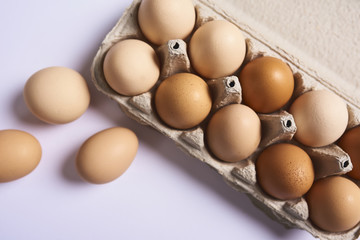 Fresh eggs over background