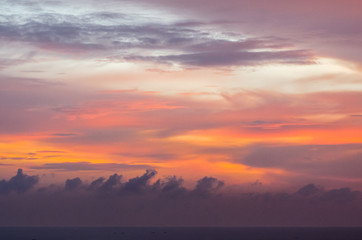 Colorful dramatic sky with cloud at sunset.Sky with  background