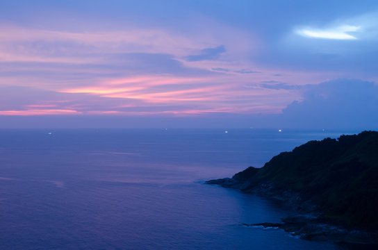 Colorful dramatic sky with cloud at sunset.Sky with  background