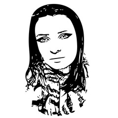 Beautiful women isolated vector silhouette