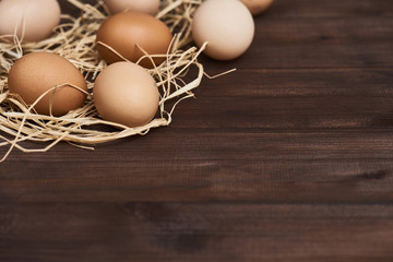 Fresh eggs over background