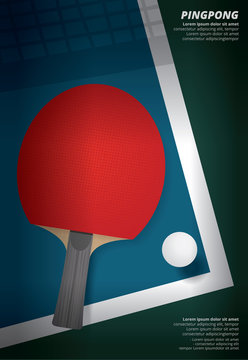 Pingpong Poster Template Vector Illustration