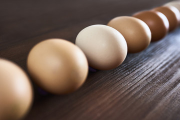 Fresh eggs over background