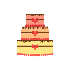 Vector cartoon flat celebration cake