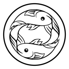 Obraz premium Pisces Fish Zodiac Horoscope Sign