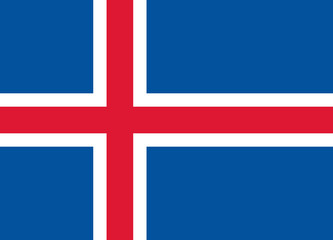 The Flag of Iceland. National symbol of the state. Vector illustration.
