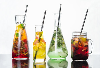 lemonade on white background, fruit lemonade on white background