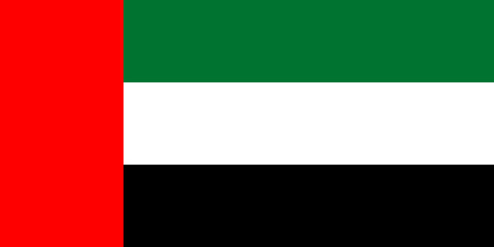 The Flag of United Arab Emirates. National symbol of the state. Vector illustration.