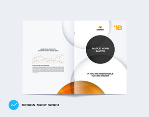 Abstract yellow grey brochure design, modern catalog, centerfold cover, flyer in A4