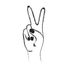 peace and love with fingers