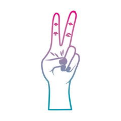 peace and love with fingers