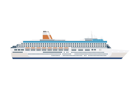 Fototapeta sea cruise ship isolated on white