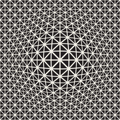Halftone bloat effect optical illusion. Abstract geometric background design. Vector seamless black and white pattern.