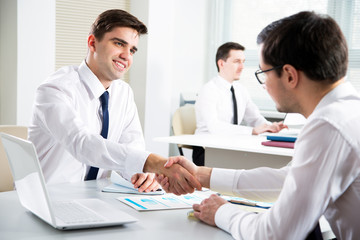 Fototapeta premium Business people shaking hands