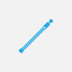 Zipper in blue vector icon
