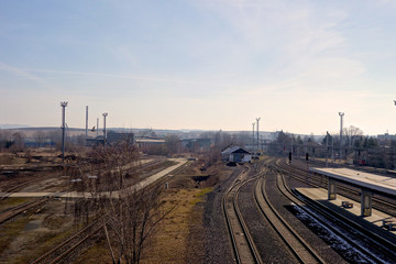 Railway station in the city